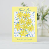 Gele Bunch van Daisies Flat Hartelijk dank Bedankkaart (Staand voorkant)
