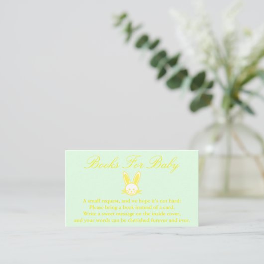 Gele Bunny Baby showers boeken voor Baby Kaart (Staand voorkant)