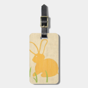 Gele Bunny en groene gras door Chariklia Zarris Bagagelabel