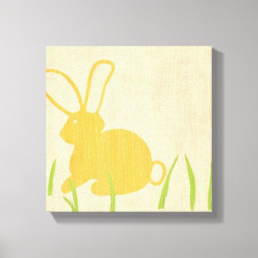 Gele Bunny en groene gras door Chariklia Zarris Canvas Afdruk (Voorkant)