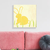 Gele Bunny en groene gras door Chariklia Zarris Canvas Afdruk (Insitu (Woonkamer))