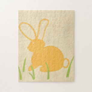 Gele Bunny en groene gras door Chariklia Zarris Legpuzzel