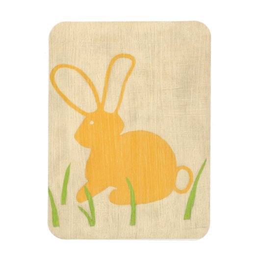 Gele Bunny en groene gras door Chariklia Zarris Magneet (Verticaal)