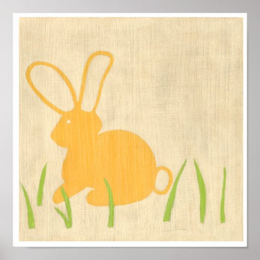 Gele Bunny en groene gras door Chariklia Zarris Poster (Voorkant)