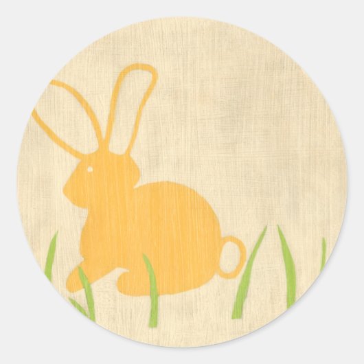 Gele Bunny en groene gras door Chariklia Zarris Ronde Sticker (Voorkant)