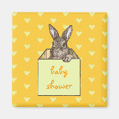 gele bunny-in-the-box magneet (Voorkant)