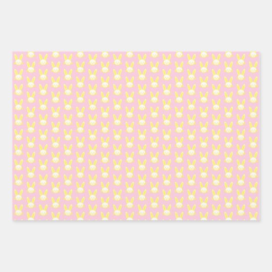 Gele bunny Wrapping Paper Sheets (Voorkant 3)