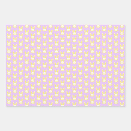 Gele bunny Wrapping Paper Sheets (Voorkant)
