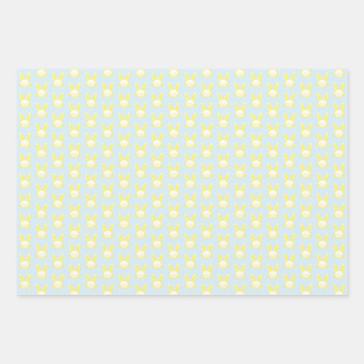 Gele bunny Wrapping Paper Sheets (Voorkant 2)