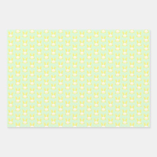 Gele bunny Wrapping Paper Sheets (Voorkant)