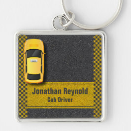 Gele Business Cab Driver Taxi Service Sleutelhanger