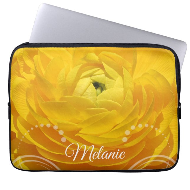 Gele buttercup - Aangepaste laptophoes Laptop Sleeve (Voorkant)