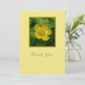 Gele Buttercup Floral Sympathie Hartelijk dank Bedankkaart (Staand voorkant)
