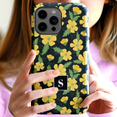 Gele Buttercups Bloembloem monogram Case-Mate iPhone Case