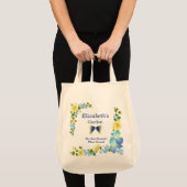 Gele Buttercups en Blue Iris Canvas tas (Voorkant (product))