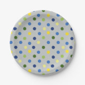 Gele Buttercups en Blue Iris Dot Papieren Bordje (Voorkant)