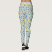 Gele Buttercups en Blue Iris Leggings (Achterkant)