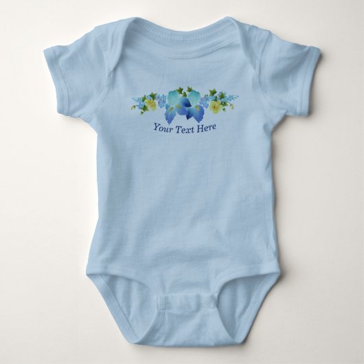 Gele Buttercups en Blue Iris Romper (Voorkant)