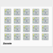 Gele Buttercups en Blue Iris Square Stickers (Vel)