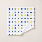 Gele Buttercups en Blue Iris Stippen Bad Handdoek (Wasdoekje)