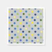 Gele Buttercups en Blue Iris stippen Servet (Voorkant)