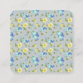 Gele Buttercups en Blue Iris Vierkante Visitekaartje (Achterkant)
