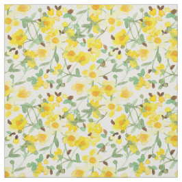 Gele Buttercups Flowers Waterverf Dress Bedroom Stof