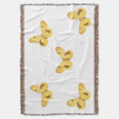 Gele Butterflies  Fine Art Throw Blanket Deken (Voorkant Verticaal)