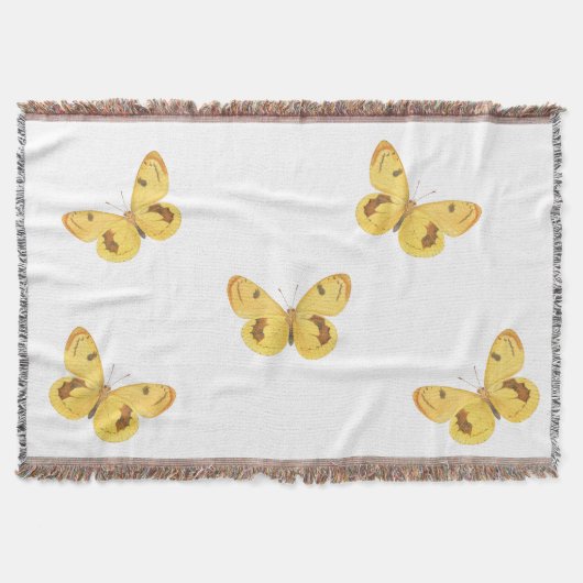 Gele Butterflies  Fine Art Throw Blanket Deken (Voorkant)