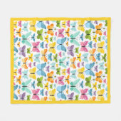 Gele Butterflies Fleece Blanket Deken (Voorkant (Horizontaal))