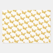 Gele Butterflies -  Kunst & Polkadots Inpakpapier Vel (Voorkant)