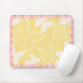 Gele Butterflies Mousepad Muismat (Met muis)
