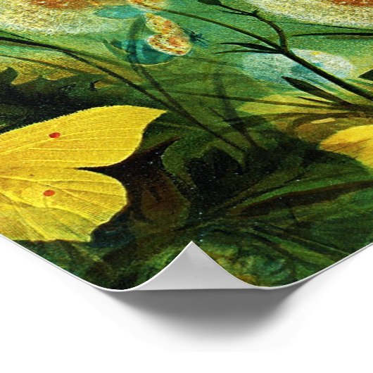 Gele Butterflies. Poster (Hoek)
