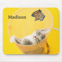 Gele Butterfly en Kitten, gevangen in net