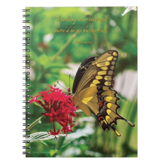 Gele Butterfly III - Spiral notebook Notitieboek (Voorkant)