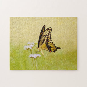 Gele Butterfly Natuur Art Puzzle Legpuzzel