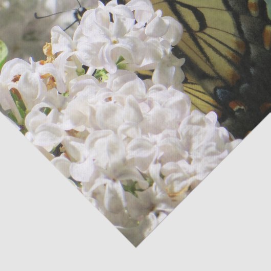 Gele Butterfly op White Lilacs Tissuepapier (Detail)