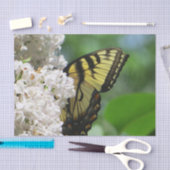 Gele Butterfly op White Lilacs Tissuepapier (Craft)