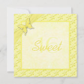 Gele Butterfly Sweet Sixteen Uitnodiging (Voorkant)
