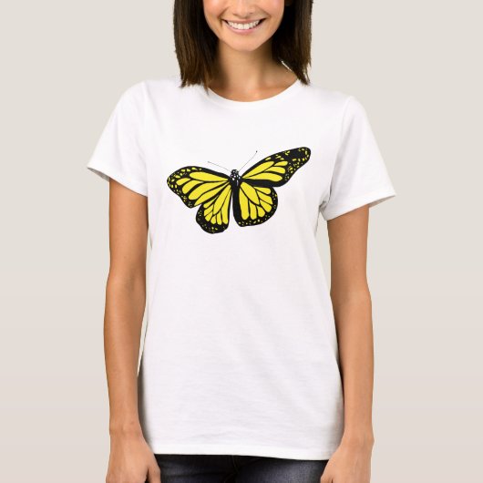 Gele Butterfly T-Shirt (Voorkant)
