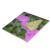 Gele Butterfly Tile Tegeltje (Zijkant)