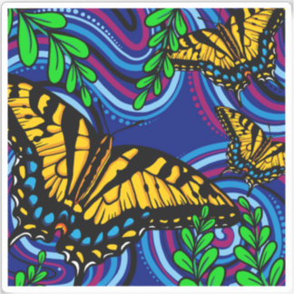 Gele Butterfly Vinyl Sticker