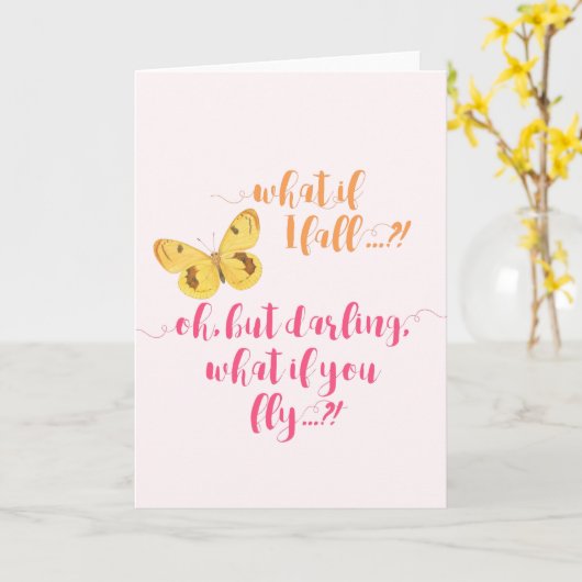 Gele Butterfly - Wat als ik herfst? Inspirerend Kaart (Gele Bloem)