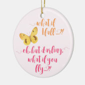 Gele Butterfly - Wat als ik herfst? Inspirerend Keramisch Ornament (Links)