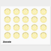 Gele Button Baby shower Favor Sticker (Vel)