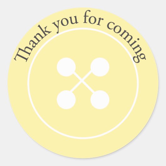 Gele Button Baby shower Favor Sticker (Voorkant)