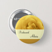 Gele Button met roze en gouden bruiloft (Voorkant /achterkant)
