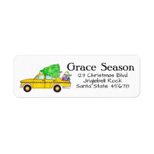 Gele Cab Taxi kerstcadeaus Holiday Mail Etiket