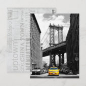 Gele cabine nabij Manhattan Bridge, New York City Briefkaart (Voorkant / Achterkant)