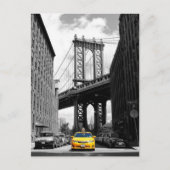 Gele cabine nabij Manhattan Bridge, New York City Briefkaart (Voorkant)